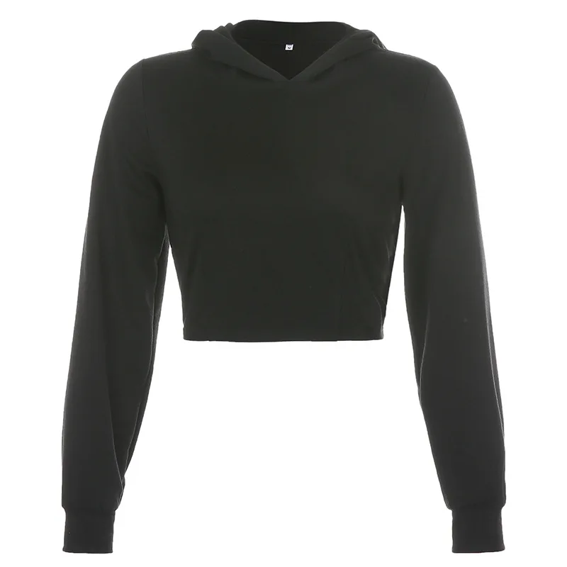 Pink Black Harajuku Hoodie Tops 2024 Sexy Cross Bandage Tie Up Backless Sweatshirt Women Autumn Long Sleeve Pullover Crop Tops