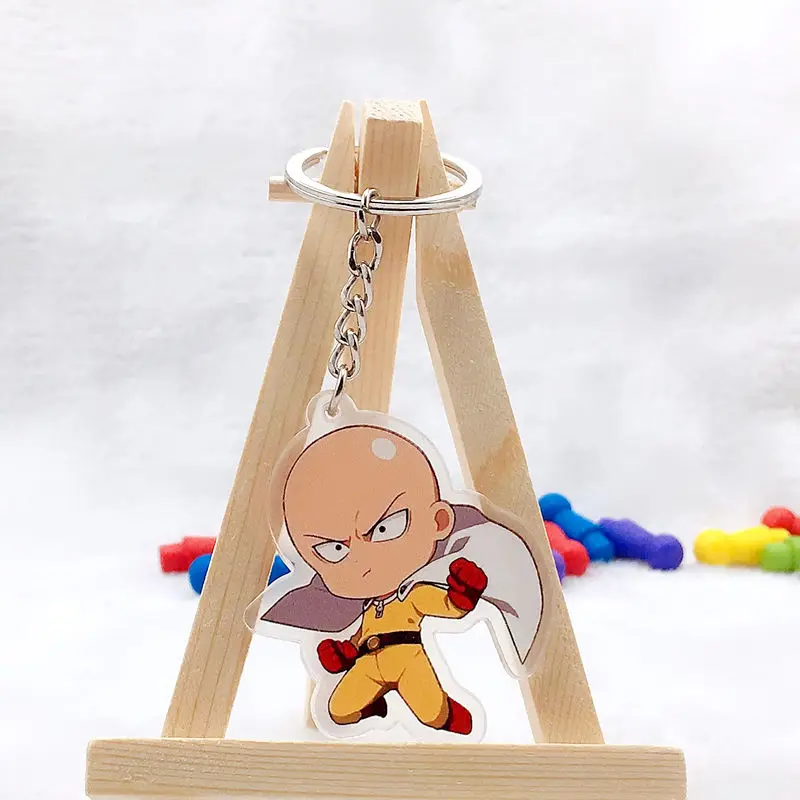 One-Punch Man Saitama Genos Tatsumaki Garou BLAST Q-version keychain creative high-value cartoon print student backpack pendant view 4