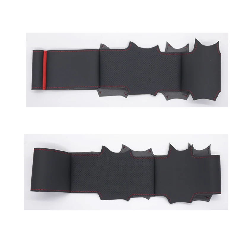 غطاء عجلة القيادة من الجلد الصناعي الأسود لسيارة جيب كوماندر XK جراند شيروكي III شيروكي IV KK 2008-2010 دودج نيترو 2007-2012