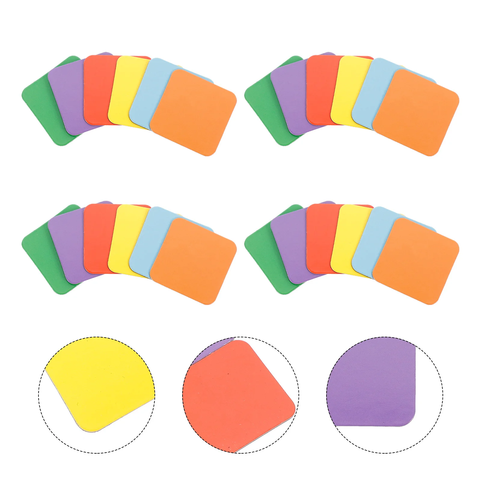 

24 Pcs Colored Tiles Colorful Magnet Square Magnets Sticker Magnetic Fridge Squares Rubber Display Stickers