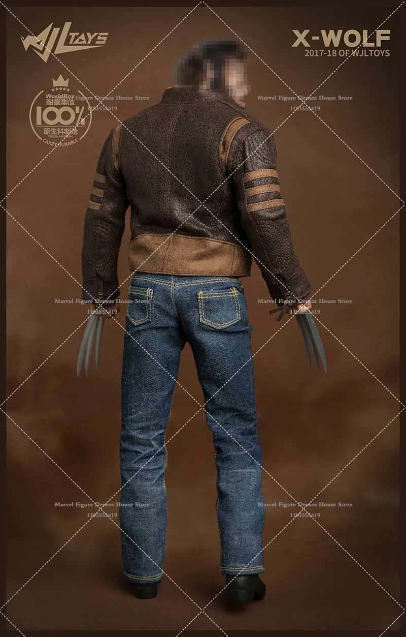 Wjltoys 1/6 Scale Men Solider Accessories Wolverine Hugh Jackman Head Wolf Claw Costume Clothes Set Fit 12'' AT012 Action Figure