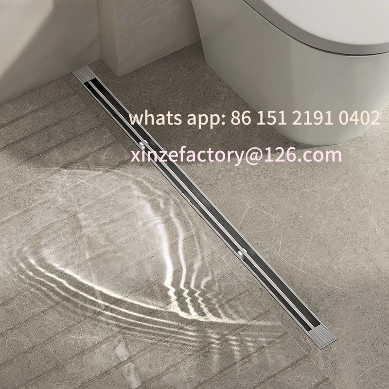 

Customizablebathroom thickened stainless brushed extremely narrow long linear floor draincopper deodorant core strip floor drain