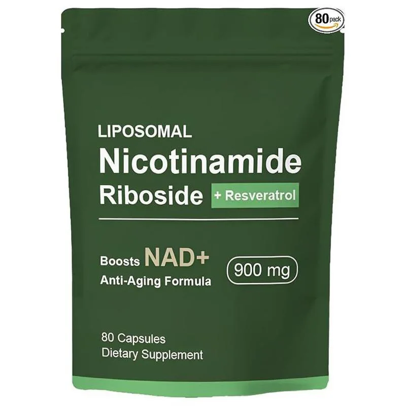 Resveratrol, Quercetin, NAD Nicotinamide Nucleoside - High Purity NAD Supplement,80 Capsules, Vegetarian