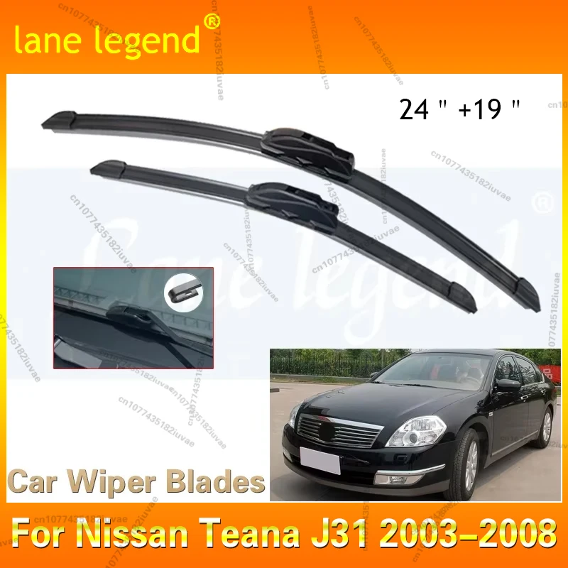 

Car Wiper For Nissan Teana J31 2003-2008 Front Wiper Blades Soft Rubber Windscreen Wipers Auto Windshield 24" 19" 600mm 475mm