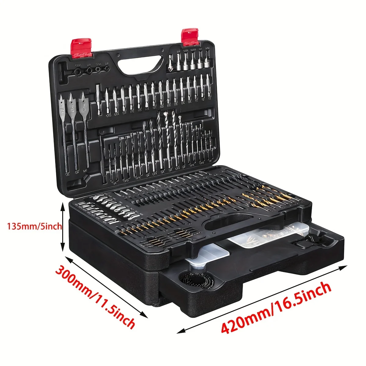 398 Pcs Drill Bit Set - Drill Bits Screwdriver Bit Set,Bit Set Designed for Various Drilling&Screw Driving Tasks for Metal,Wood