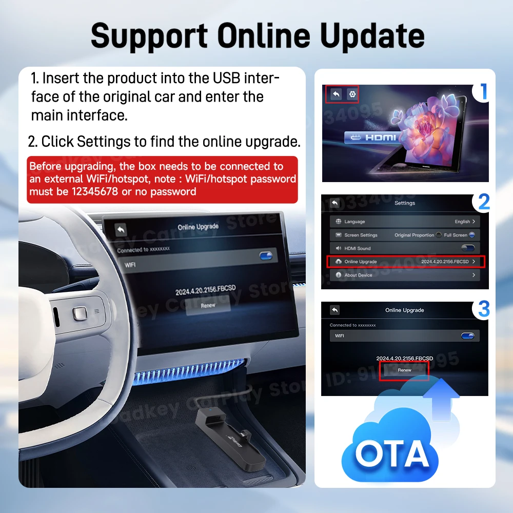 Carlinkit FireDrive Link تحويل CarPlay السلكي إلى HDMI لـ Fire TV Stick Streaming Car Entertainment Solution إعداد سريع وسهل #5