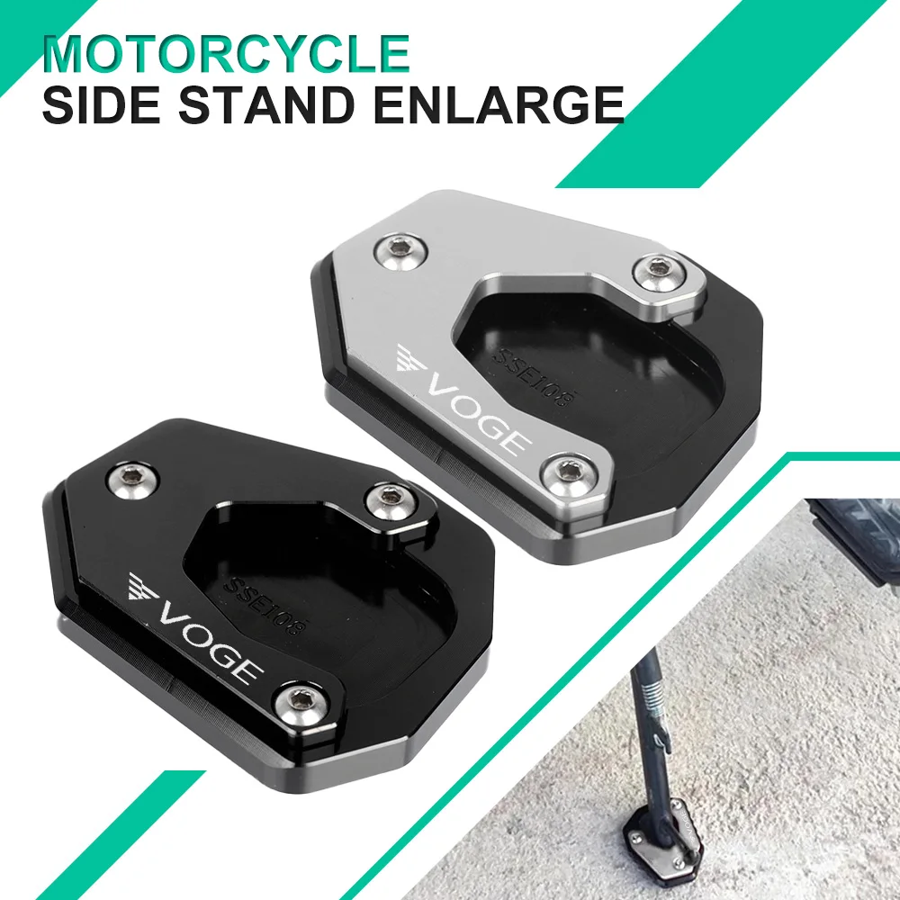 

Motorcycle CNC Accessories Kickstand Side Stand Enlarger Extension Plate Pad For Loncin VOGE 300 RALLY 300 GY 300 300RALLY 300GY