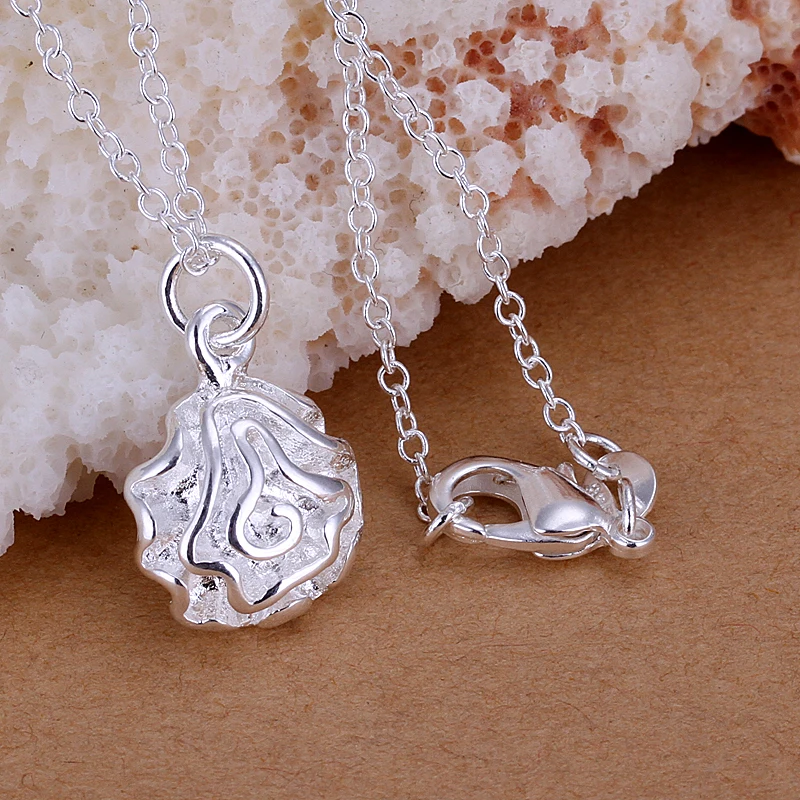 40-75cm 925 Sterling Silver Rose Pendant Necklace For Women Charm Trend Birthday Gifts Fashion Party
