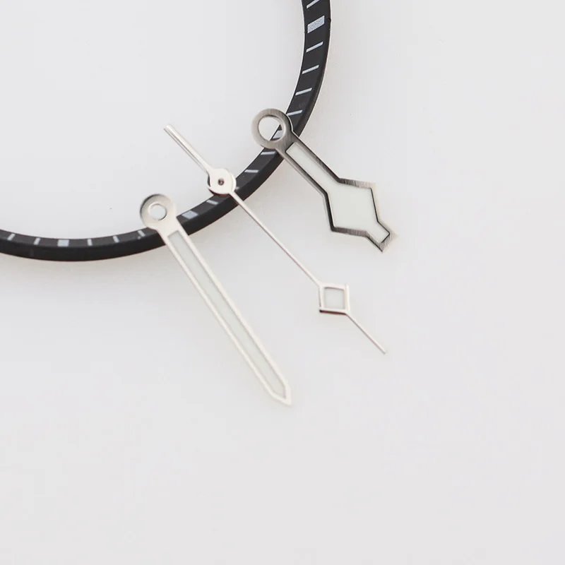 Snowflake Hands NH35 Silver Diver Hand Set Pointer Green Lume Needles for Seiko Mod NH35/NH36 Automatic Movement Mens Watches