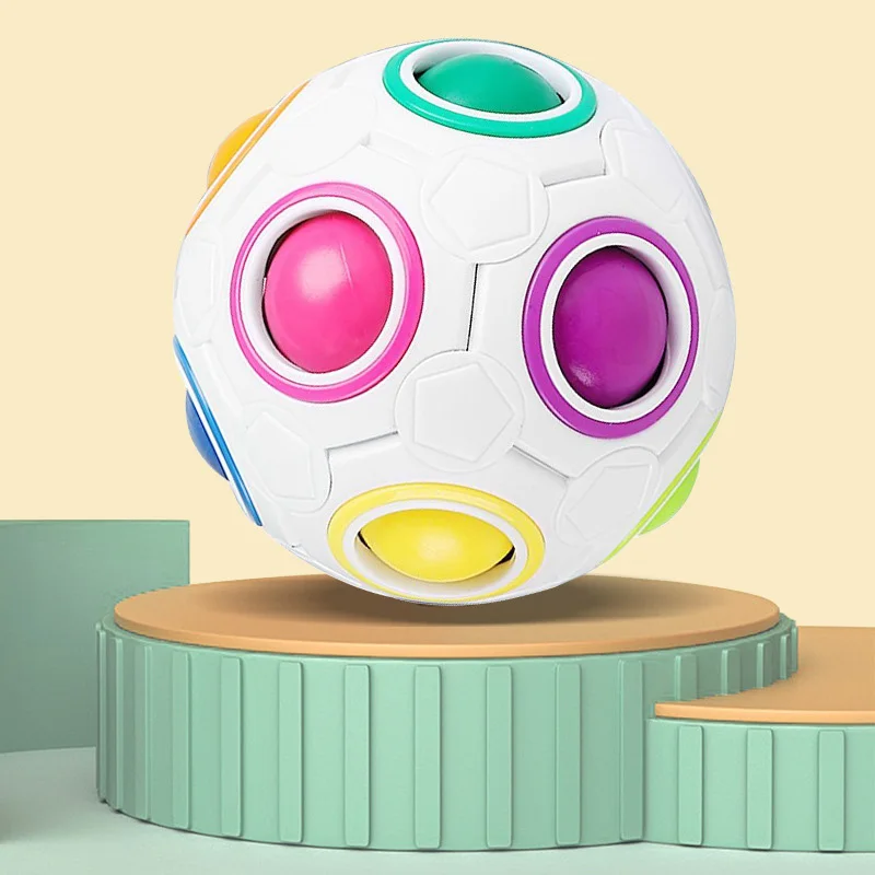 1/4 Stück 12-Loch Magischer Regenbogenball, Drückbarer Spaßball, Intelligenz-Freizeitspielzeug, Geschenk für Kinder, Stressabbau – Detail 6