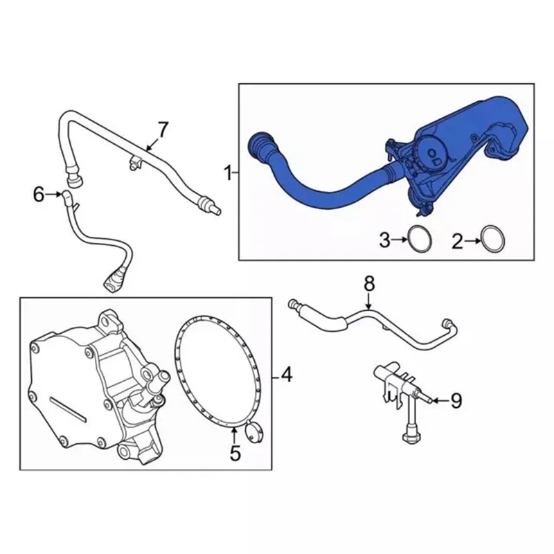 Para Ford Super Duty 2020 conjunto separador de aceite válvula de purga de recipiente de Vapor