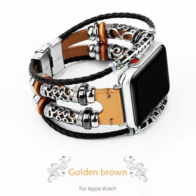 سوار ساعة أبل إبداعي بدائرتين ، مناسب لساعة أبل 2 ، 3 ، 4 ، 5 ، 6 ، 7 جيل ، شخصية