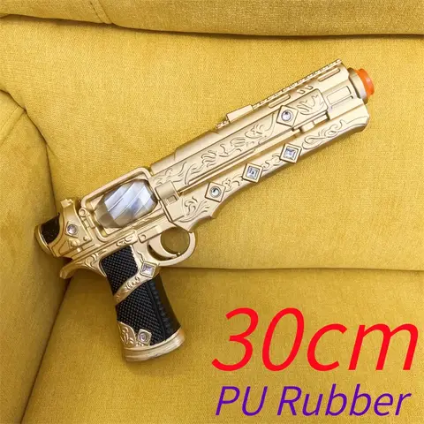Golden Star Revolver Gun PUBG Prop Weapons Cosplay Guns Safety PU Rubber Halloween Gifts No Shotting