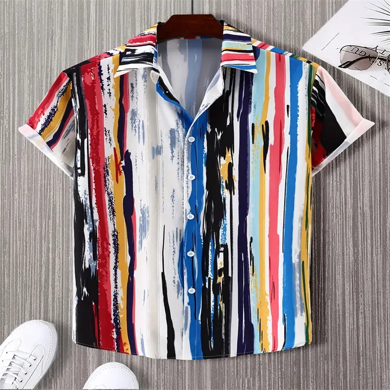 

Men's 3D printed men's casual short sleeved shirt men's spring, summer, autumn top men's 5XL size