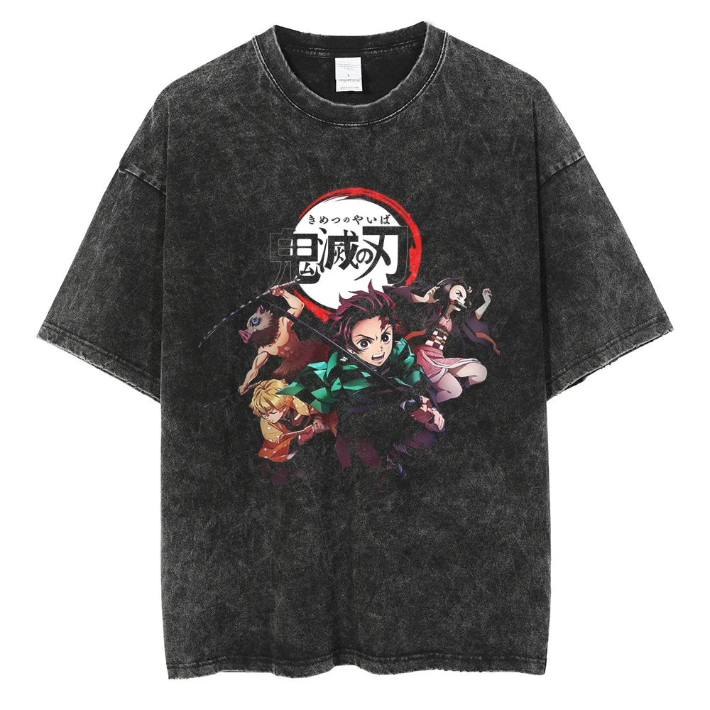 

Мужские футболки с рисунком аниме, уличная одежда, винтажная хлопковая футболка большого размера в стиле Харадзюку для мужчин, свободные футболки с короткими рукавами, футболка