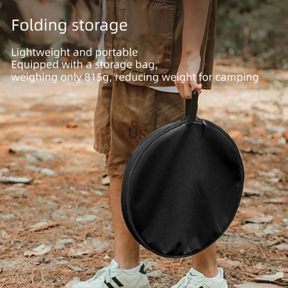 Table Aluminum Alloy Folding Round Table Portable Camping Table Livable Table Mesh Camping Table Mesh Pocket+Storage Bag