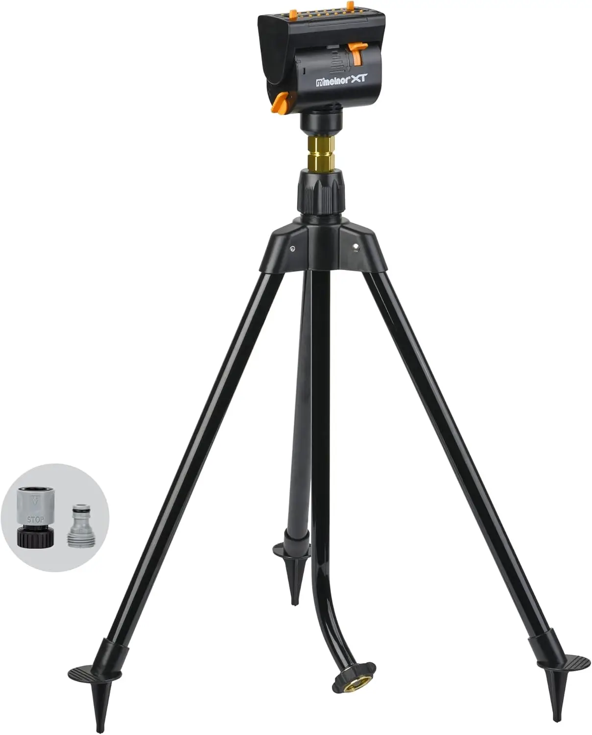 

MiniMax Turbo Oscillating Sprinkler on Tripod, 4000 sq ft, 4-Way Adjustable, Quick Connect Bundle