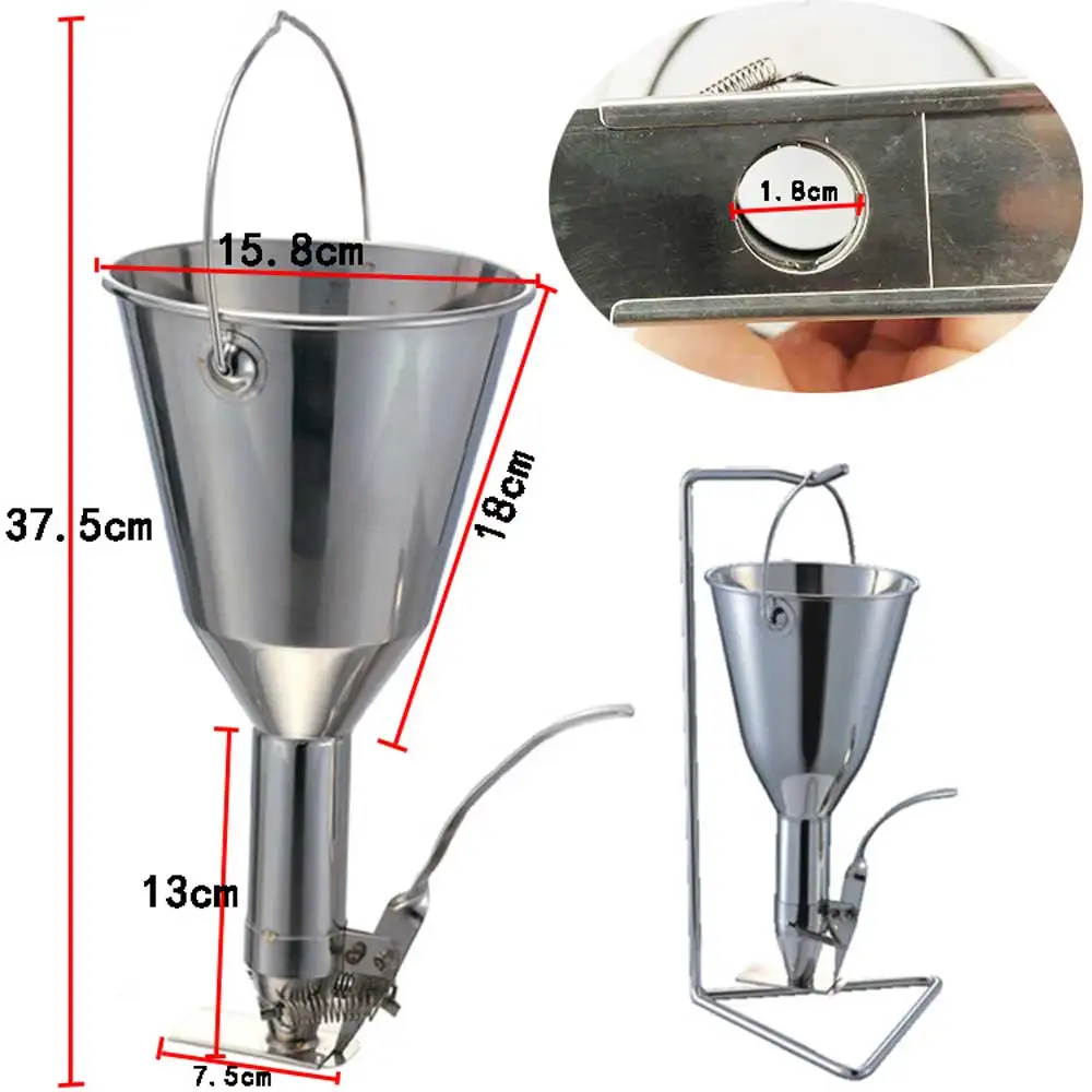 

Manual Control Funnel Stainless Steel Sugar Funnel Household Kitchen Food Tools