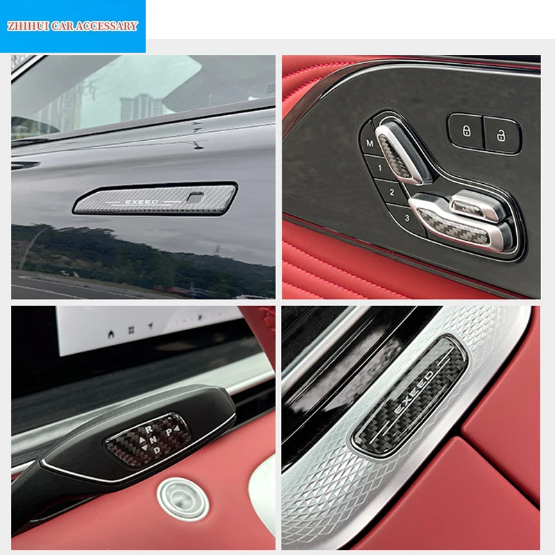 For Chery EXEED RX 2023 Car Styling Door Handle Sticker Armrest Box Crystal Button Seat Adjustment Modification Auto Accessories