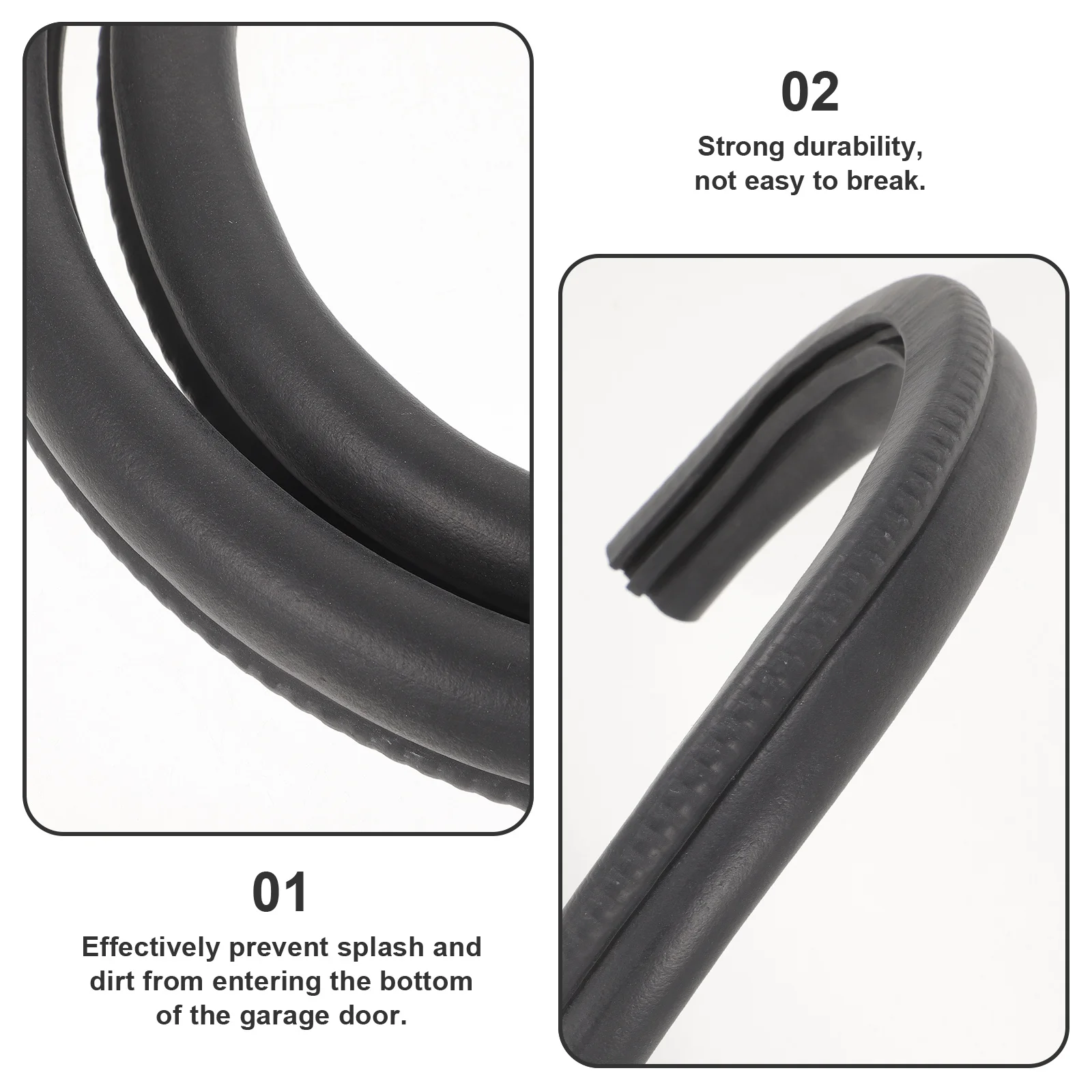 

1m Garage Door Seal Strip Universal Shaped Doors Durable Splashproof Barrier Garage Door Seal Flood Barrier