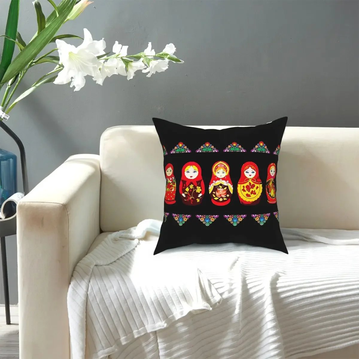 Russian Nesting Doll Matryoshka Throw Pillow Cover Throw Pillow 45*45cm Pillowcase