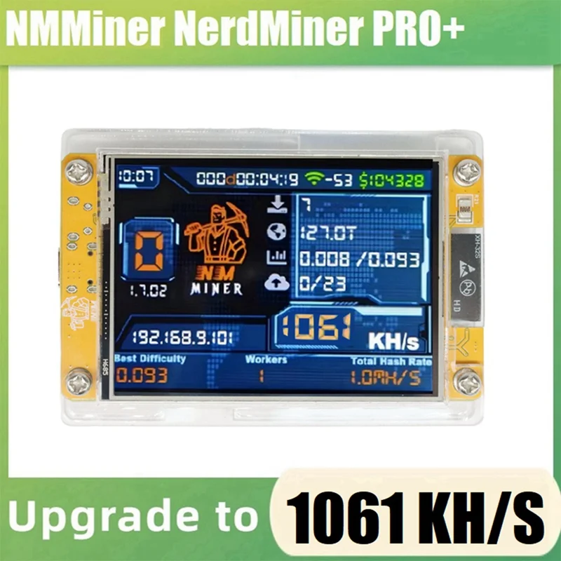 YY-Upgraded Harshrate 2.8 بوصة شاشة ذكية Bitcoin Crypto Solo Lottery Miner NerdMiner 1060KH/S NMMiner