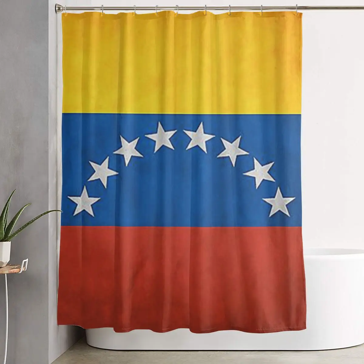 

Флаг Венесуэлы, национальный флаг Венесуэлы, занавеска для душа, полиэстеровая водонепроницаемая занавеска для ванной комнаты с крючками