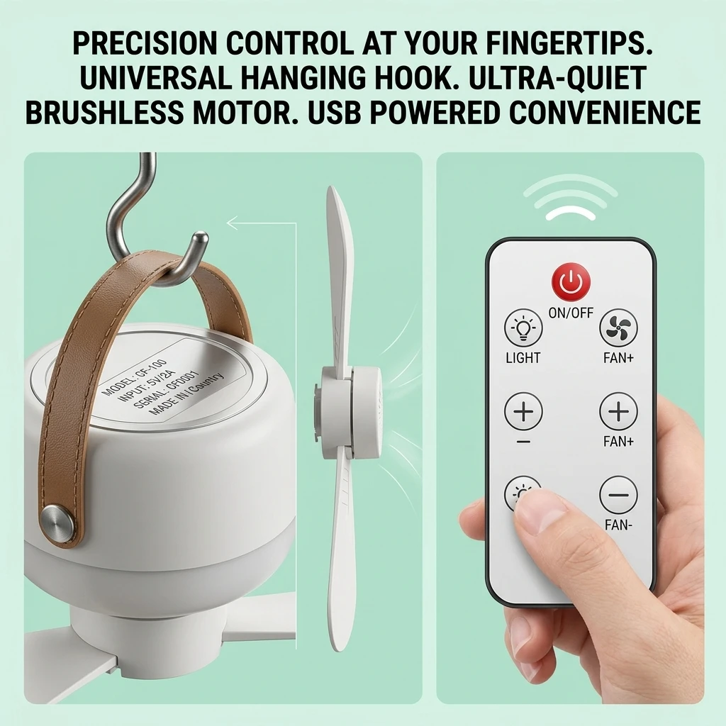 Small Ceiling Fan Portable USB - Outdoor Camping Ventilator ulasan dan harga