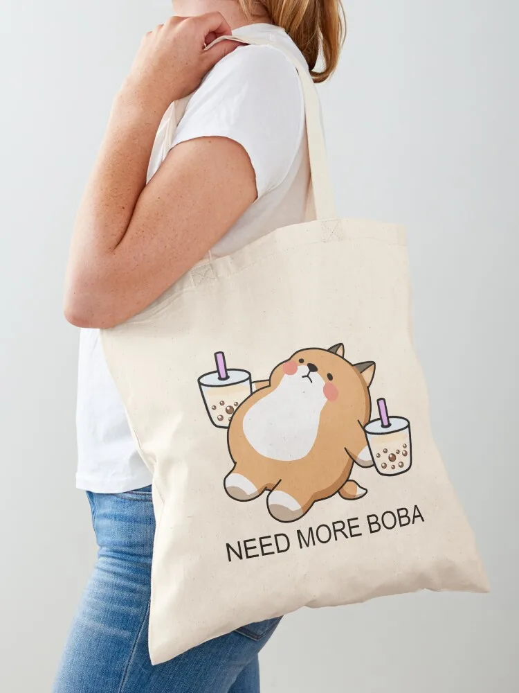 

Lazy Shiba Needs More Boba! Tote Bag tote bag custom Handbags women bags luxury women Shopper