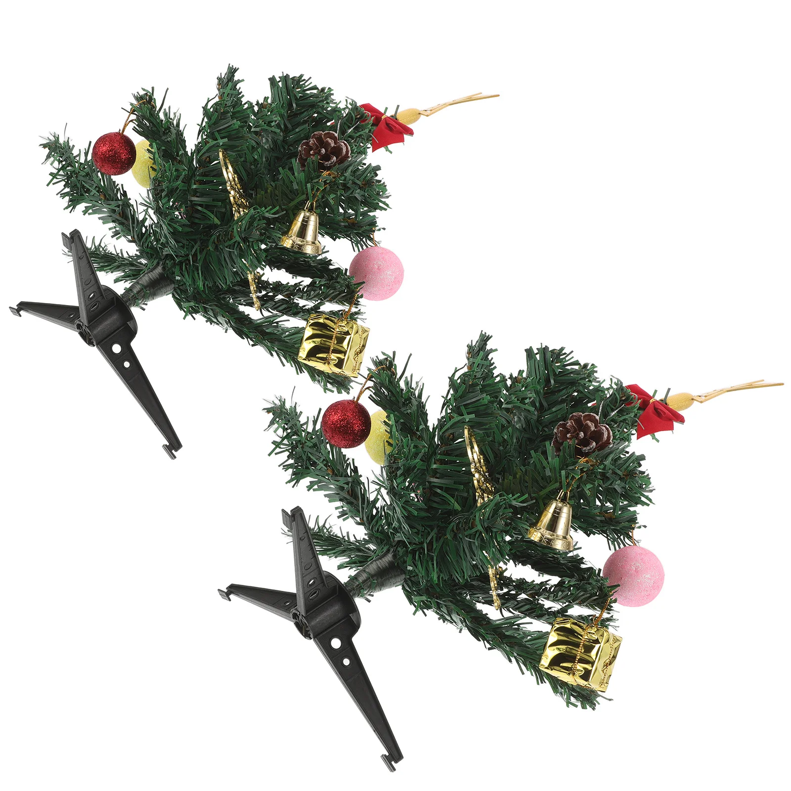 

2Sets Miniature Christmas Trees Artificial Pine Xmas Tree for Desktop Tabletop Small Holiday Decorations and DIY Crafts