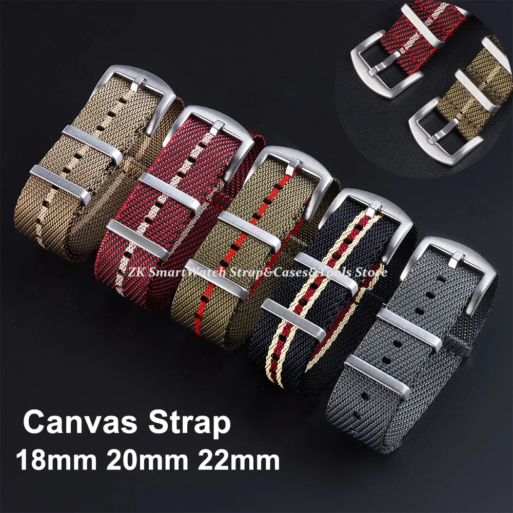 

Ribbed Watch Strap 18mm 20mm 22mm for Omega 007 Military Sport Nylon Watch Band Braid Ballistic Fabric Watchband Accessories