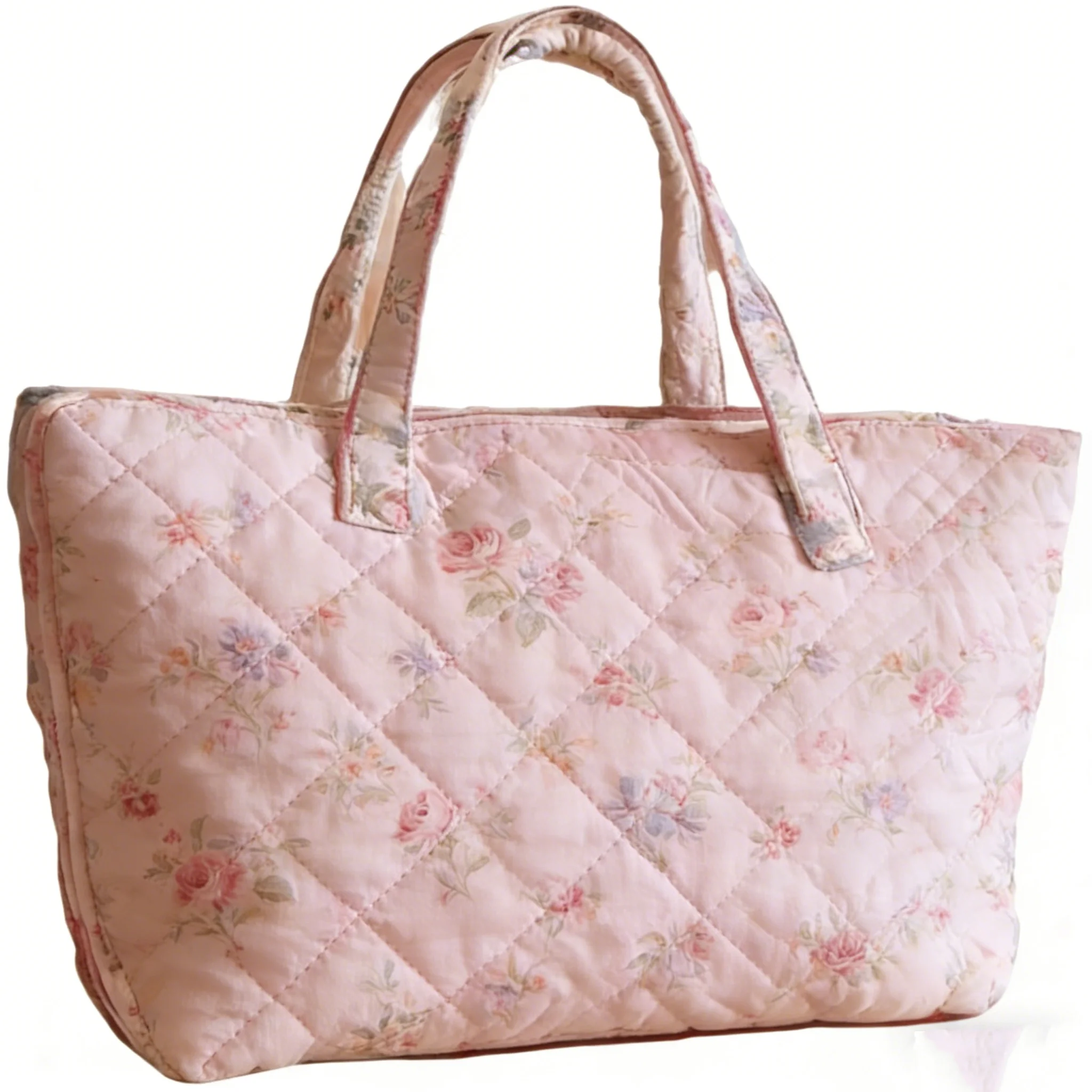 Violet handbag Flag Print Quilted Tote Patchwork Shoulder Bag Women Daily Floral Handbag For Fashion Exquisite Shopping