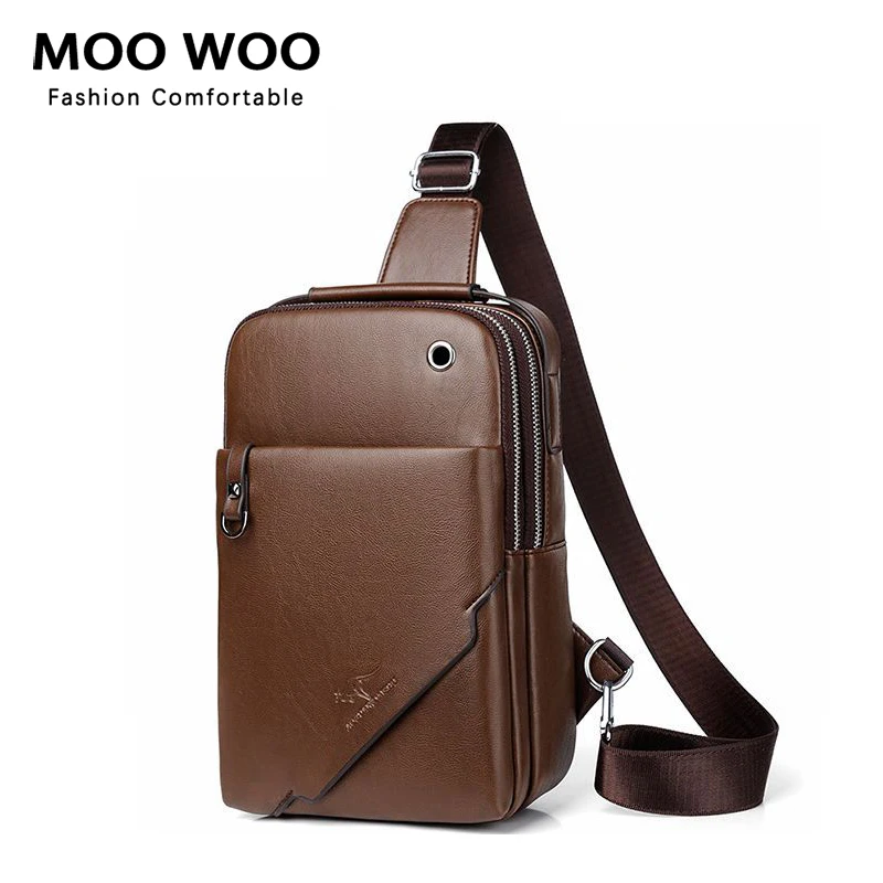 

MOOWOO Multifunction Crossbody Bag For Men Chest Bag Anti-theft Messenger Shoulder Bag Male Sling Bag Short Trip Chest Bags