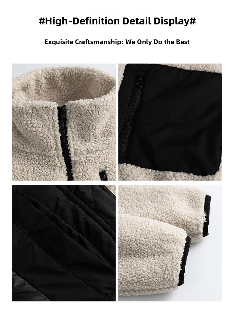 เสื้อแจ็คเก็ตขนเป็ด GPstudio พร้อมปกขนแกะ สไตล์เกาหลี ดีไซน์อบอุ่น ทรงเข้ารูป ยาว