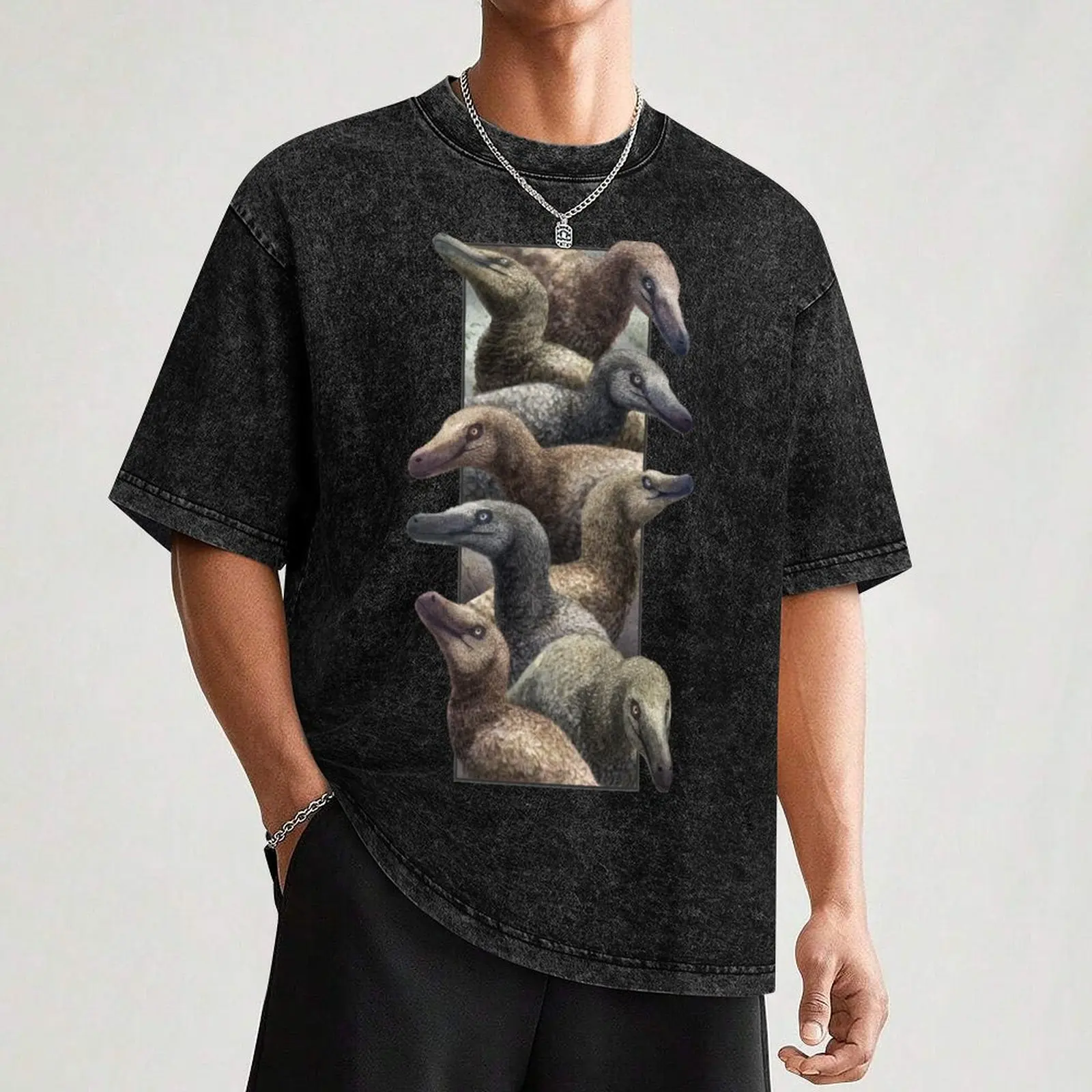 Velociraptor Column T-Shirt Classic Graphic Short Sleeve Top