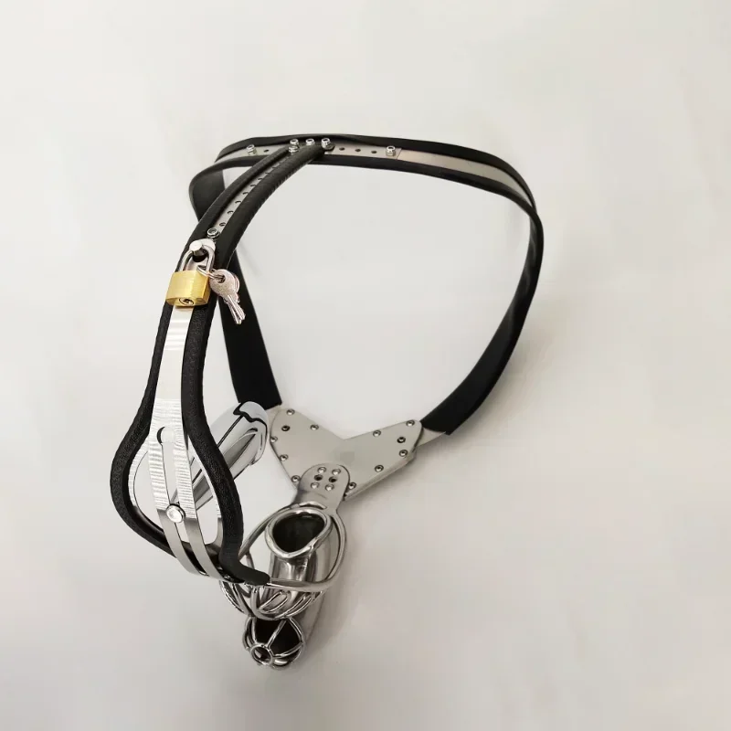 Male Stainless Steel Silicone Chastity Belt Fully Enclosed&Breathable Cock Cage Panties Underwear BDSM Bondage A Styleman Device