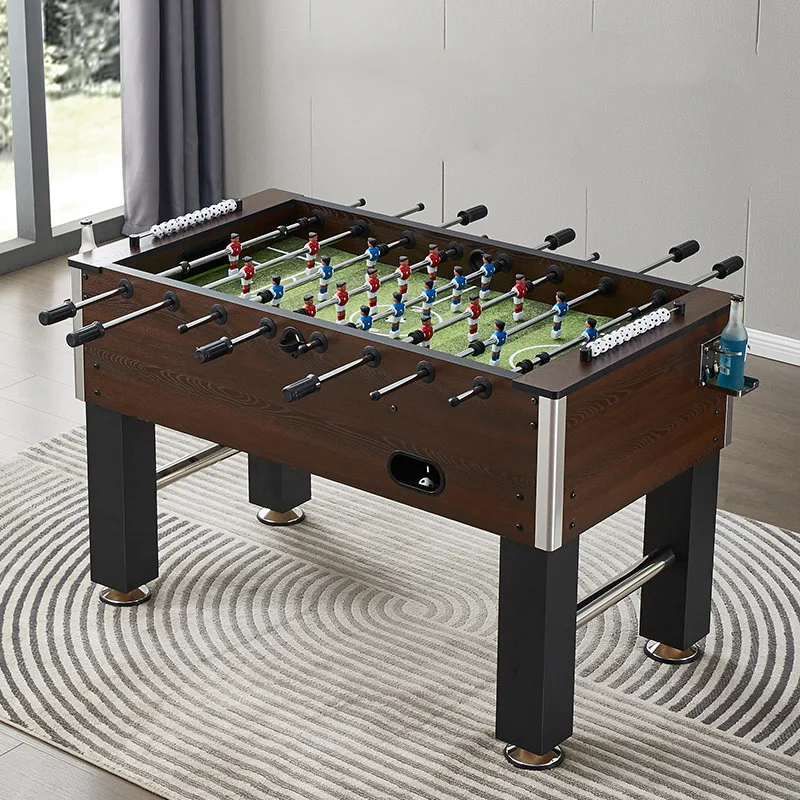 1.4m Black Classic Foosball Table - Solid Wood Soccer Table for Adults and Children