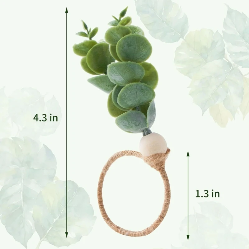 6/12Pcs Elegant Napkin Buckle Rustics Leaf Napkin Rings Weddings Party Table Decorations for Dining Table Setting K92A