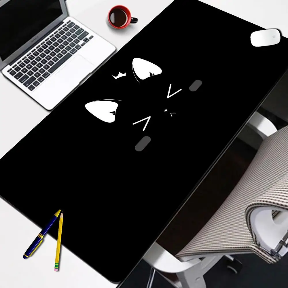 

HD Black Cat Mousepad kawaii Pink Office Desktop Protection Pads Rug Rubber Anti-slip Gaming Keyboard Mousepads Long Desk Mat