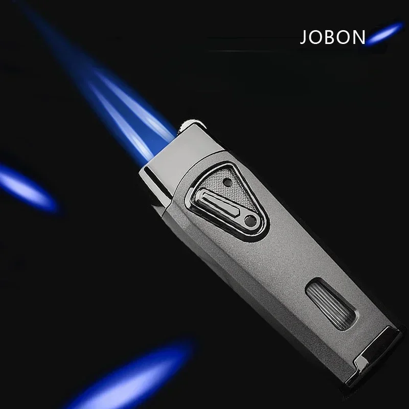 JOBON Creative Metal Outdoor Windproof Butane Gas Lighter Blue Flame Turbo 2 Torch Jet Cigar Lighter Kitchen Baking BBQ Tools