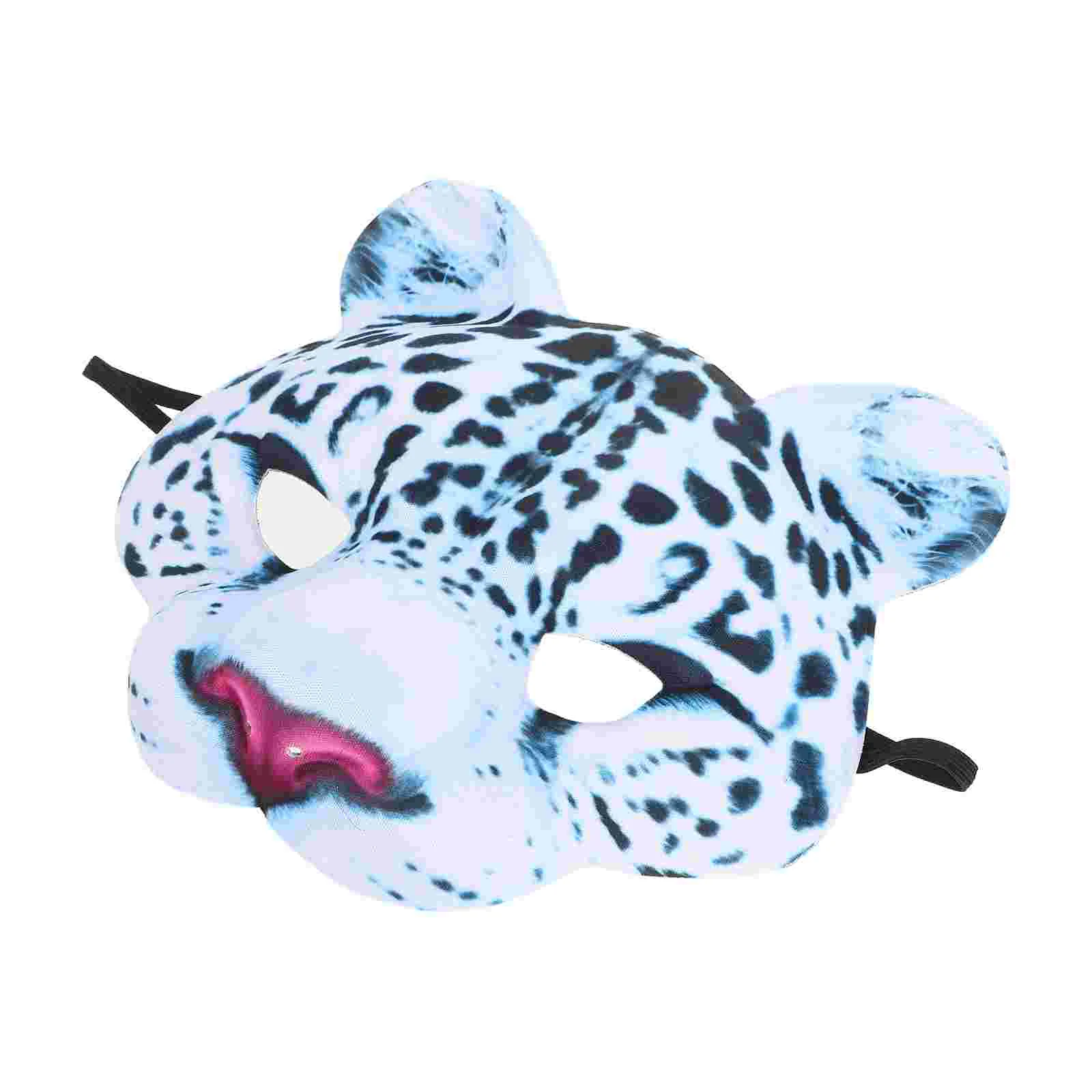 Carnival Party Mask Masquerade Funny Animal Snow Leopard Halloween EVA Half Face