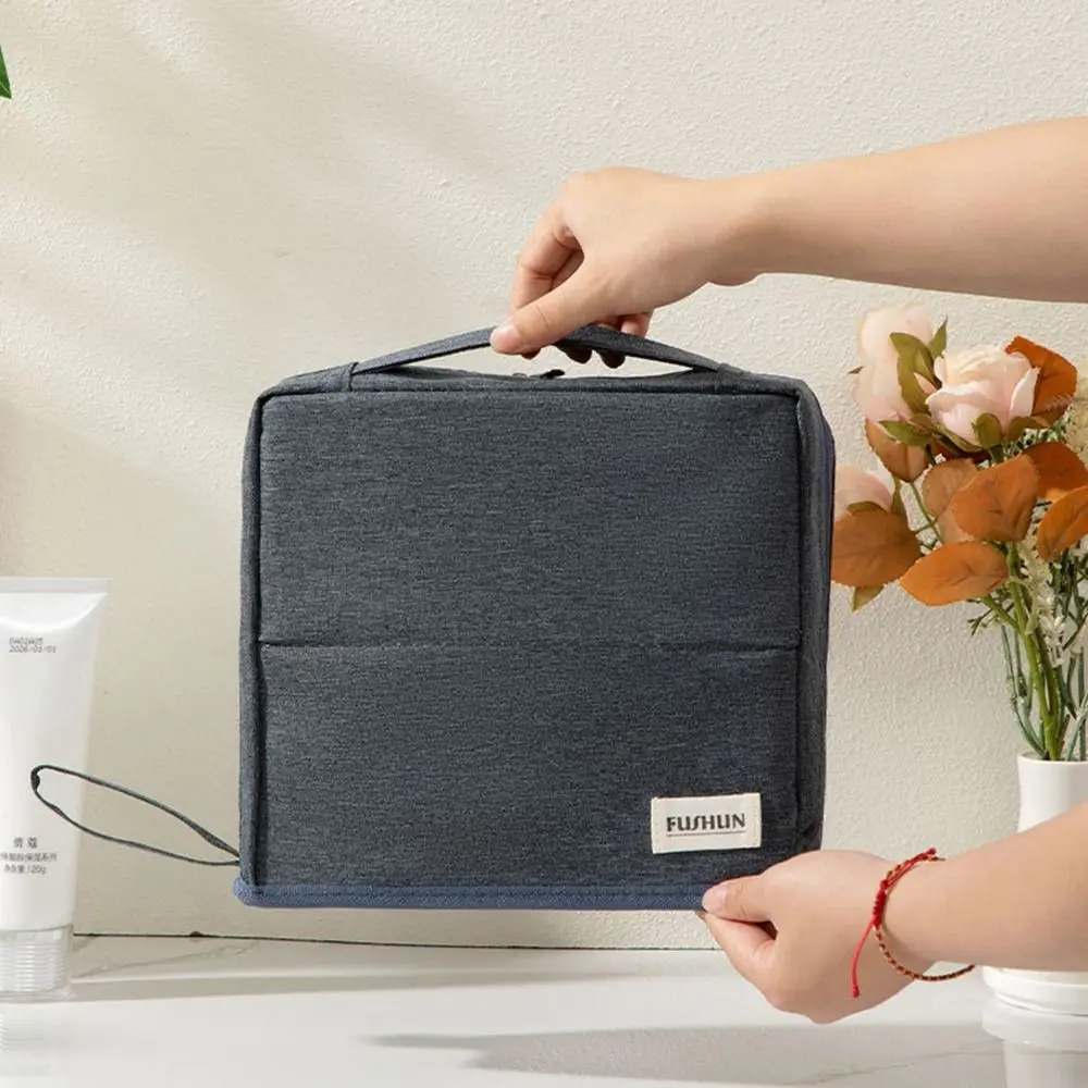 

Large Capacity Vertical Makeup Bag Multi-Compartment Portable Skincare Storage Bag Partitioned Waterproof Pencil Case Girls