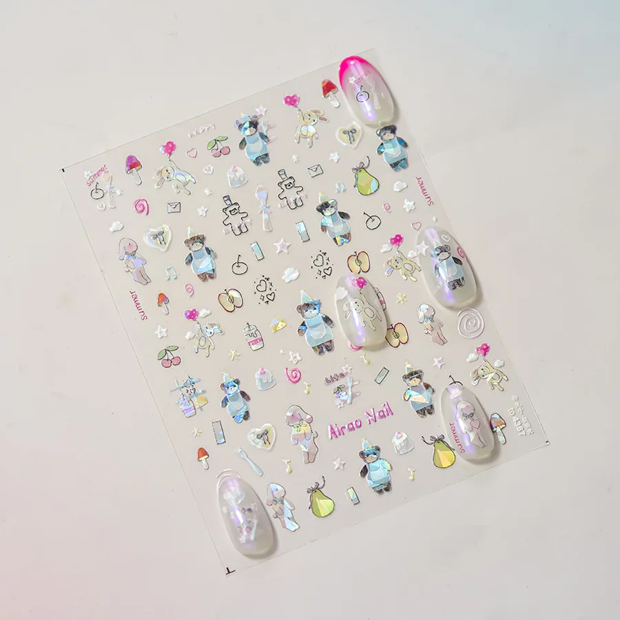 Shell Glow Nail Art Stickers Rabbit Stickers