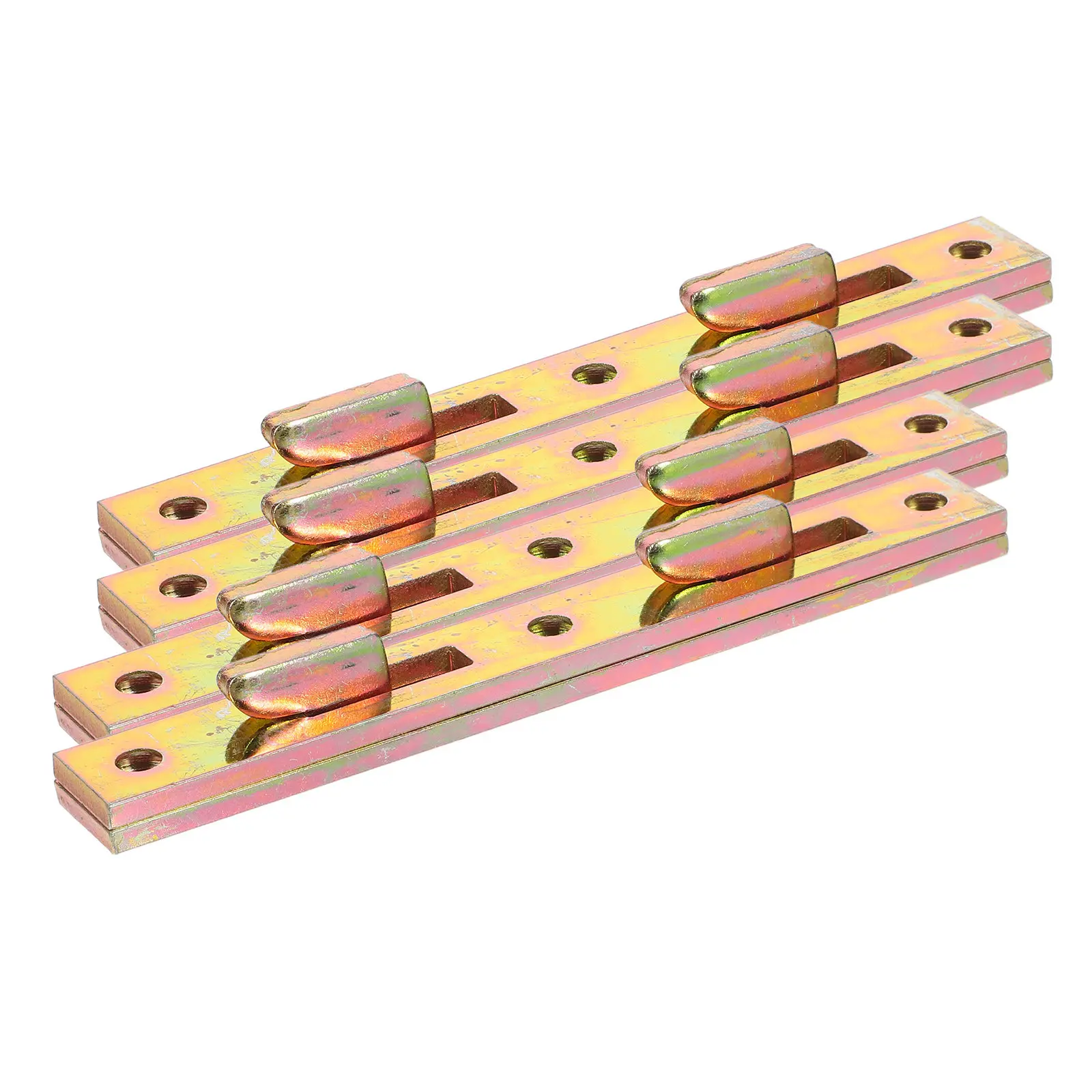 4Pcs Bed Rail Brackets Heavy Duty Metal Bed Frame Hardware Kit Secure Support Replacement Parts Headboard Attachment