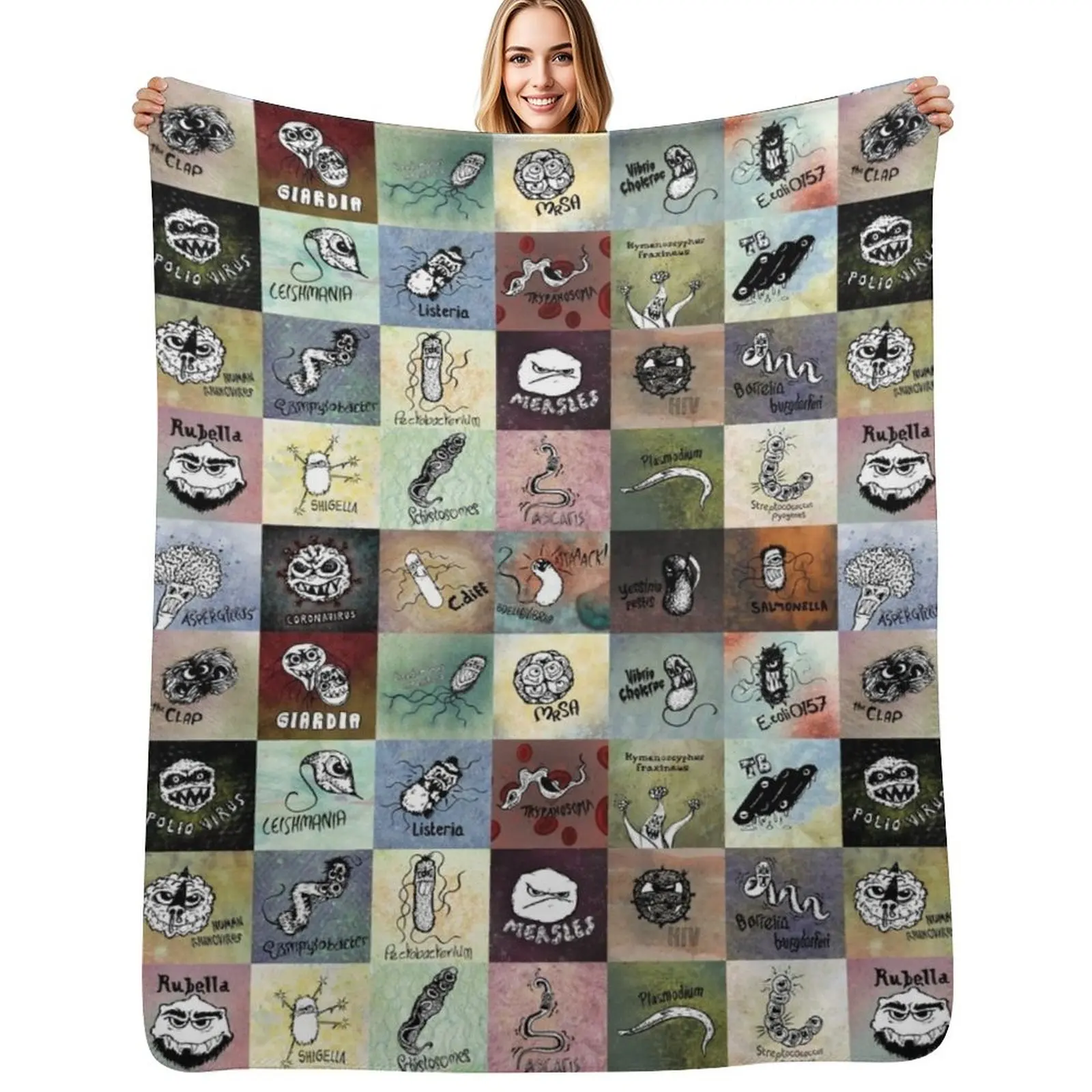 Pathogens - gotta catch them all? Throw Blanket Plaid Loose Tourist Warm Blankets
