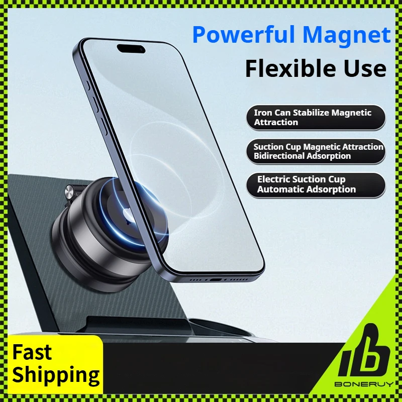 Phone Holder Electric Vacuum Suction Cup Telescopic Strong Magnetic Adsorption Bracket Gym Kitchen Car Stand For iPhone 14 15 16