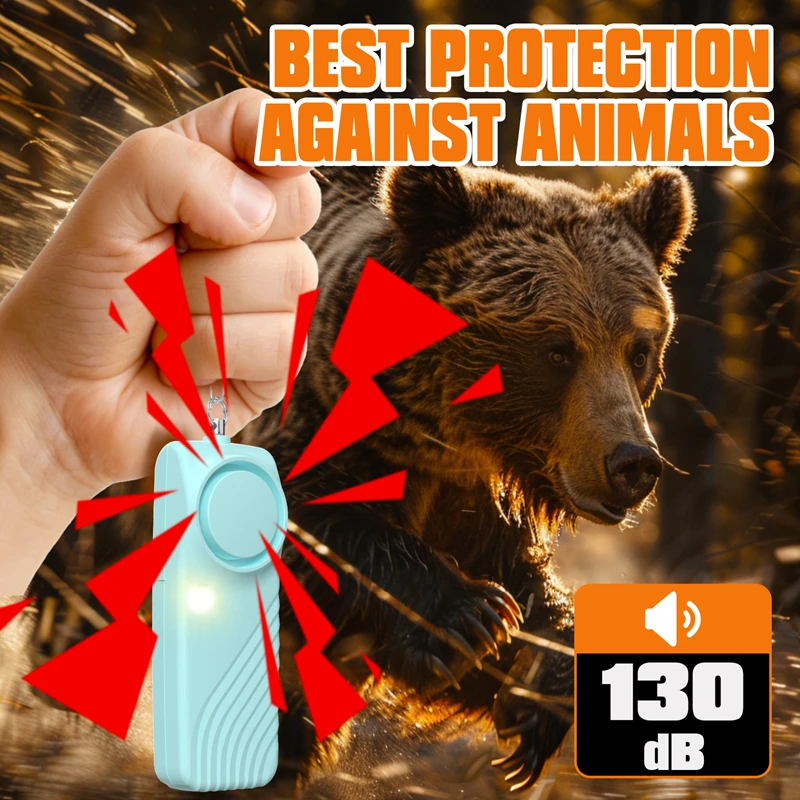 إنذار الأمن الشخصي الدفاع عن النفس 130dB بصوت عال المفاتيح إنذار السلامة المحمولة للنساء الطفل كبار السن فتاة إنذار الطوارئ #6