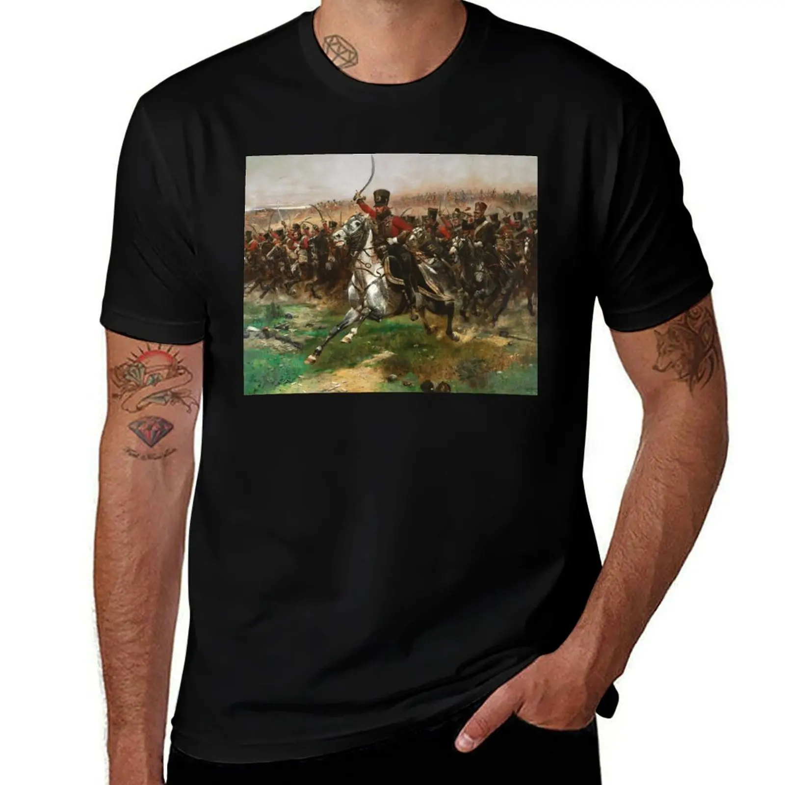 

Edouard Detaille - Vive L'Empereur T-Shirt tops luxury t-shirt cotton man t-shirts mens white t shirts