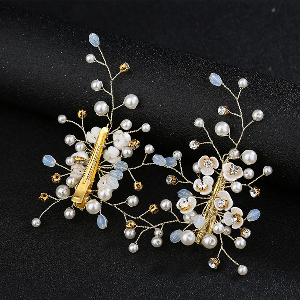 

Hair Clip Pearl Hairpins Crystal Bridal Barrettes Wedding Hair Accessories For Bride Bridesmaid Hairstyle