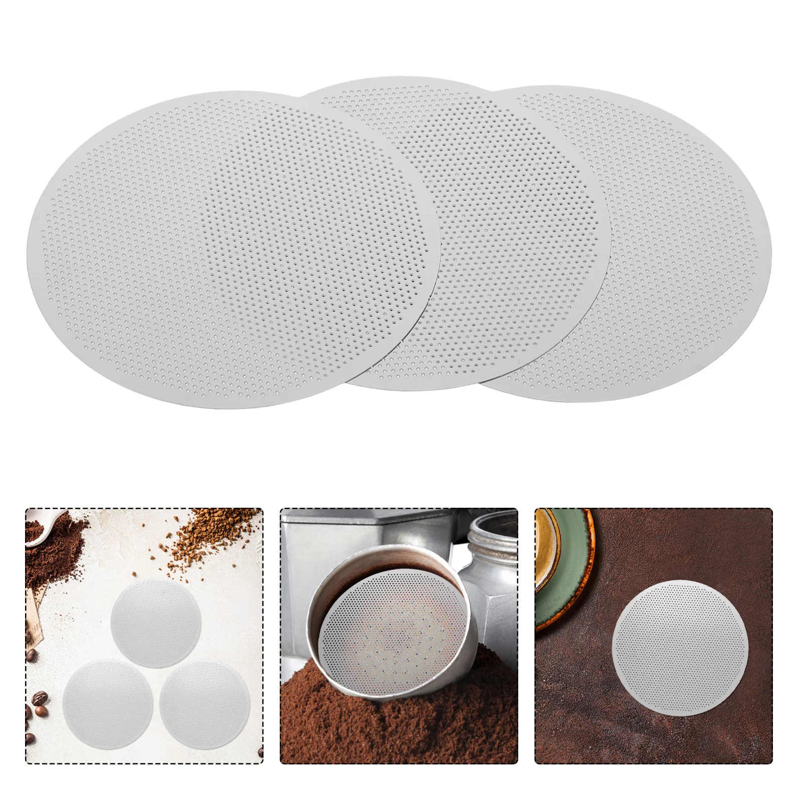 

3Pcs Precision Stainless Steel Coffee Filter Basket Reusable Metal Screen for Portafilter Mesh Filter Lower Shower Screen